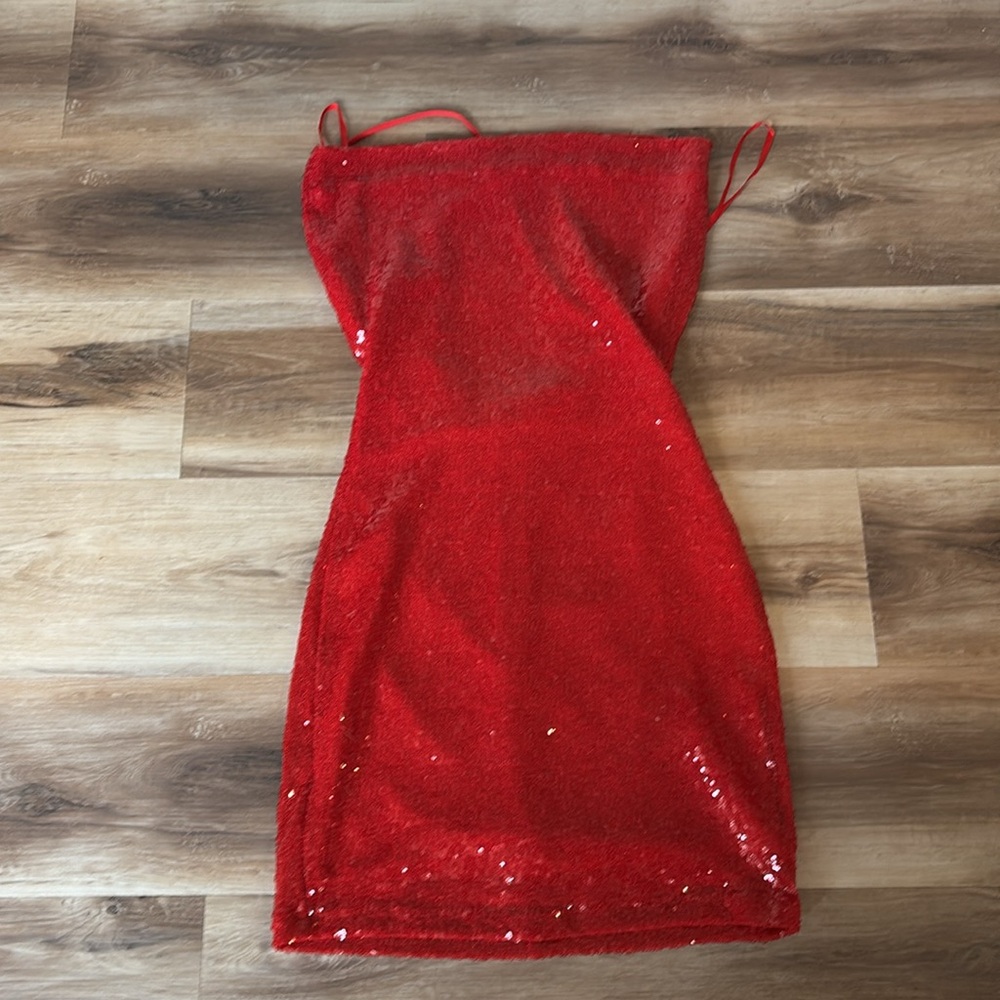 Windsor Red Sequin Mini Dress - Picture 4 of 6